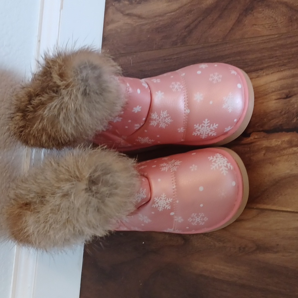 MERENCE Toddler Girl Pink Winter Boots Size 28